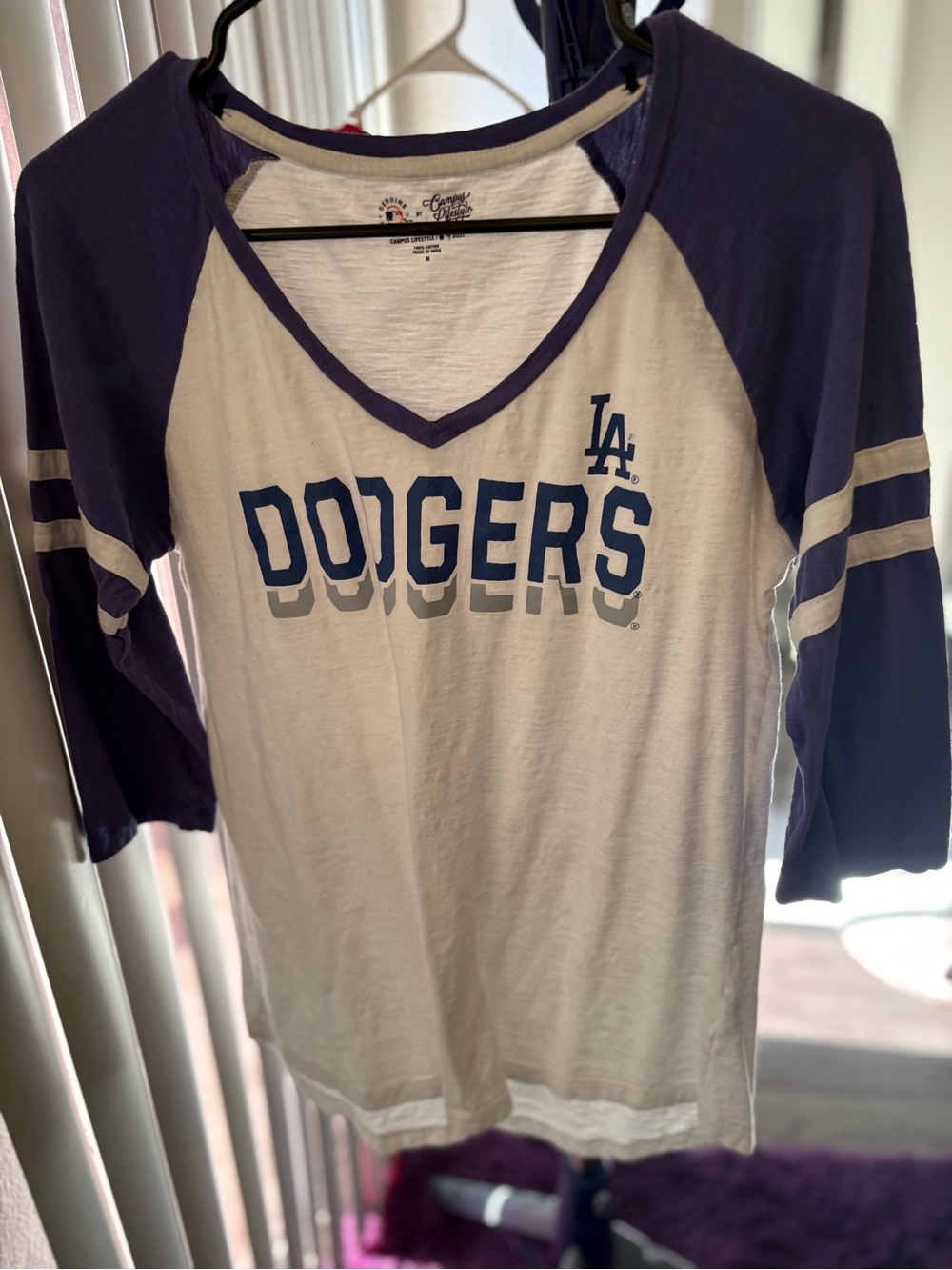 MLB White Tee with Navy Trim — Campus Lifestyle